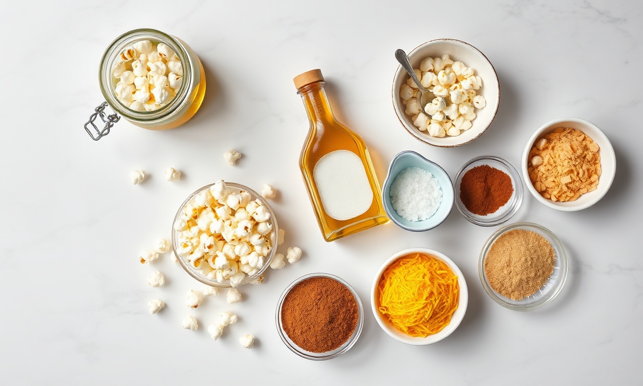 Vista de cima dos ingredientes base e temperos para as variações.