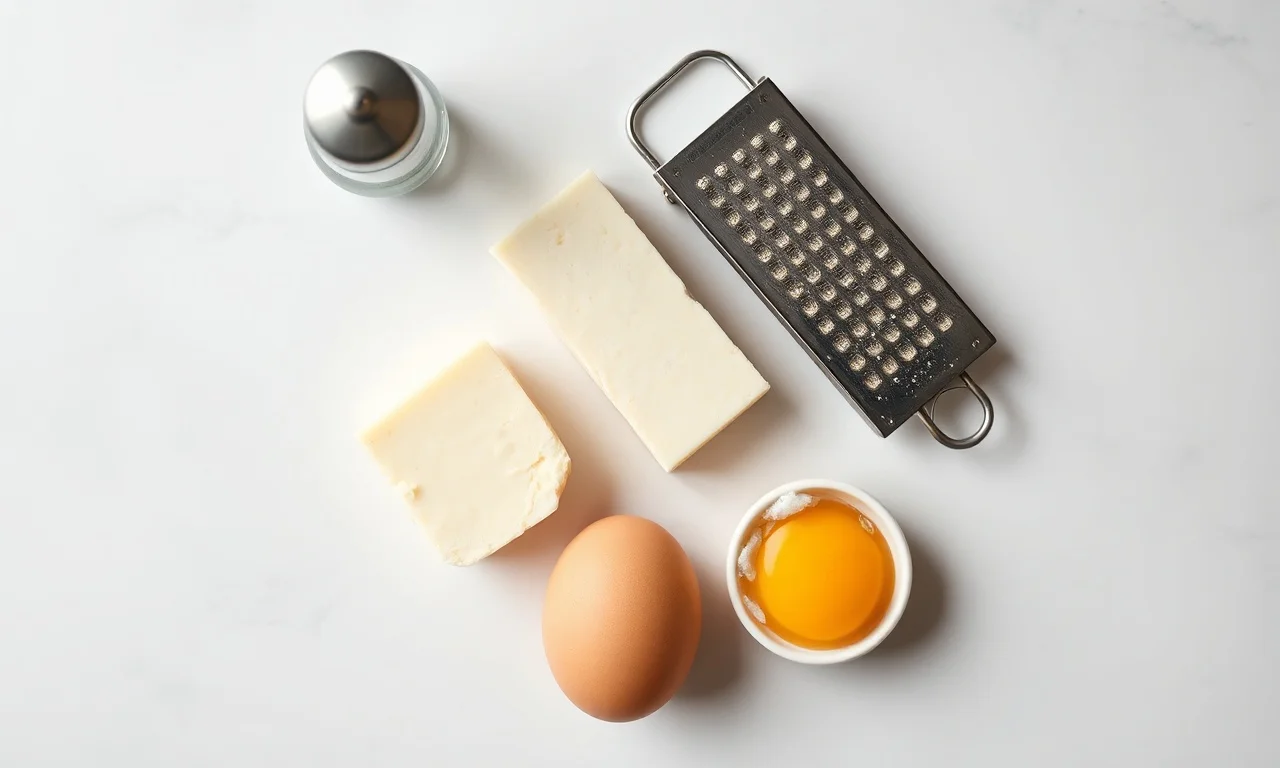 Vista de cima dos ingredientes simples e organizados.