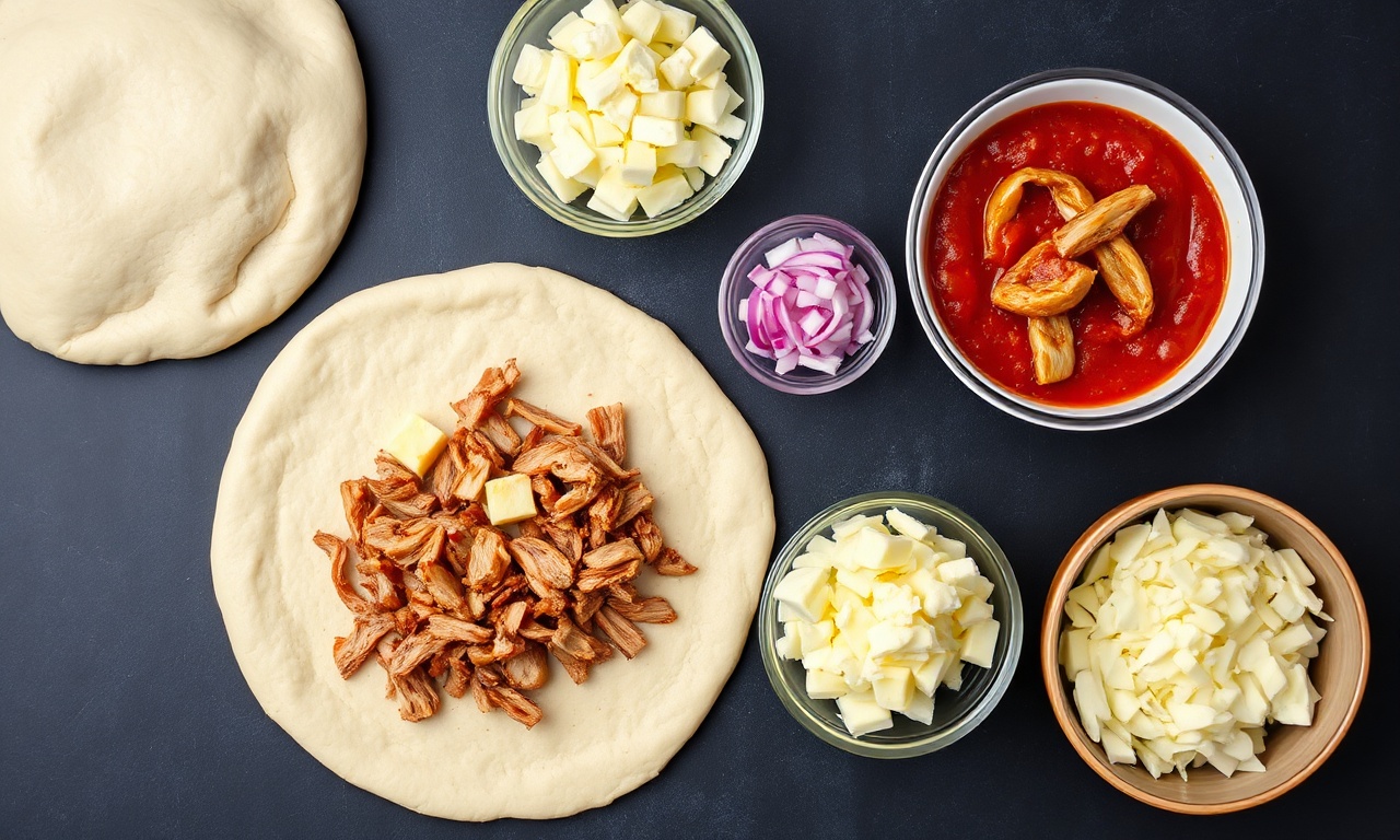 Vista de cima dos ingredientes organizados