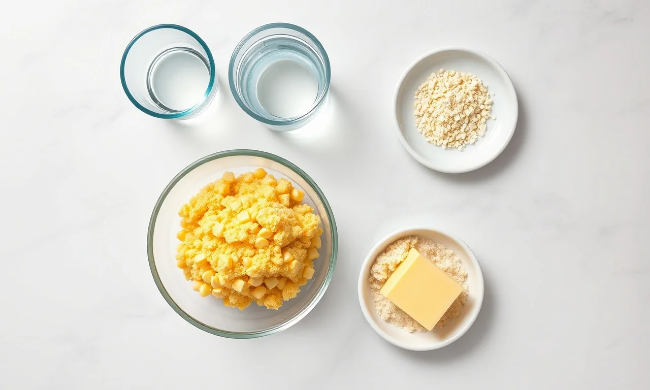 Vista de cima dos ingredientes organizados
