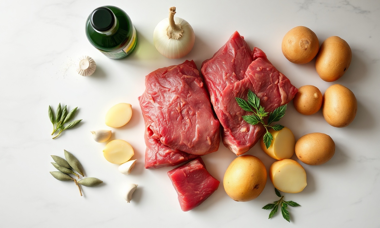 Vista de cima dos ingredientes crus e frescos.