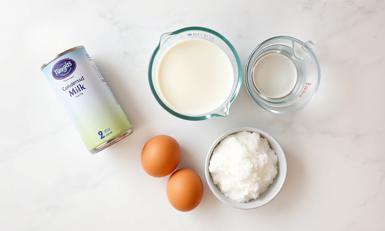 Vista de cima dos ingredientes organizados