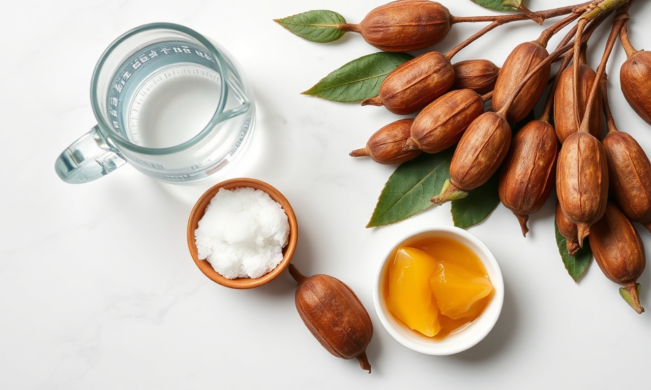 Vista de cima dos ingredientes organizados sobre superfície clara