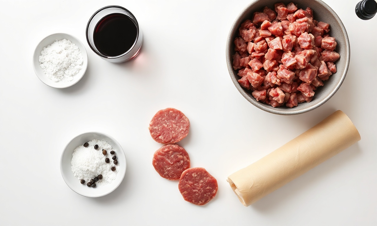 Vista de cima dos ingredientes essenciais para a receita.
