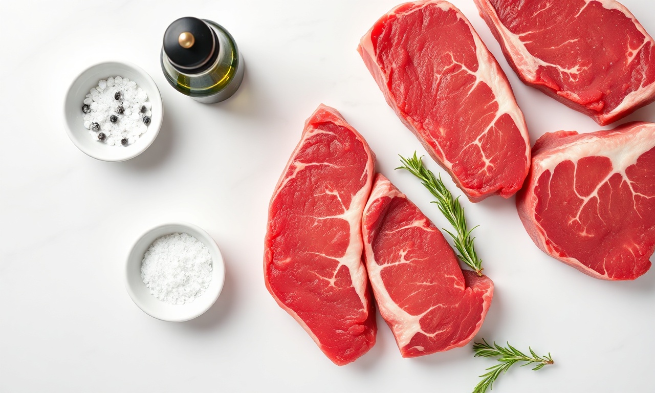 Vista de cima dos ingredientes organizados para o tempero.