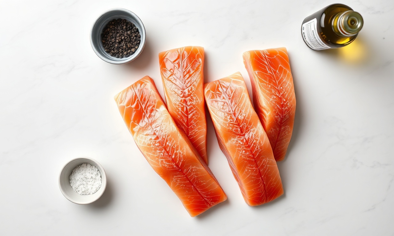 Os 4 ingredientes simples e frescos para a receita.