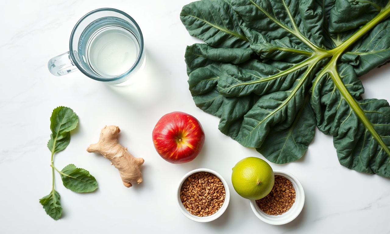 Vista de cima dos ingredientes organizados