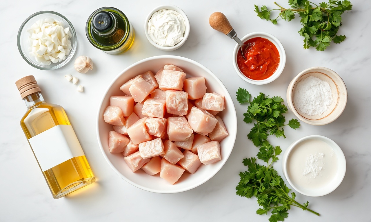 Vista de cima dos ingredientes organizados sobre superfície clara
