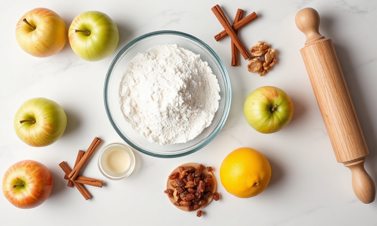Vista de cima dos ingredientes organizados
