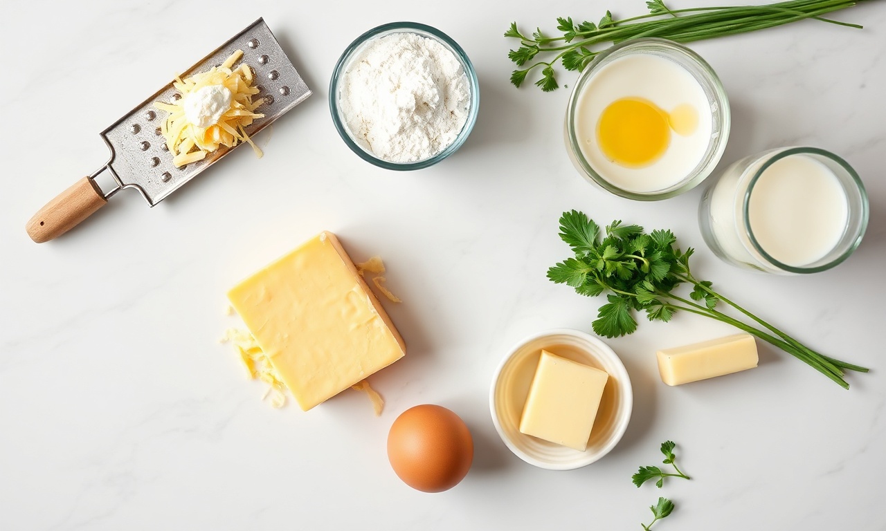 Vista de cima dos ingredientes organizados