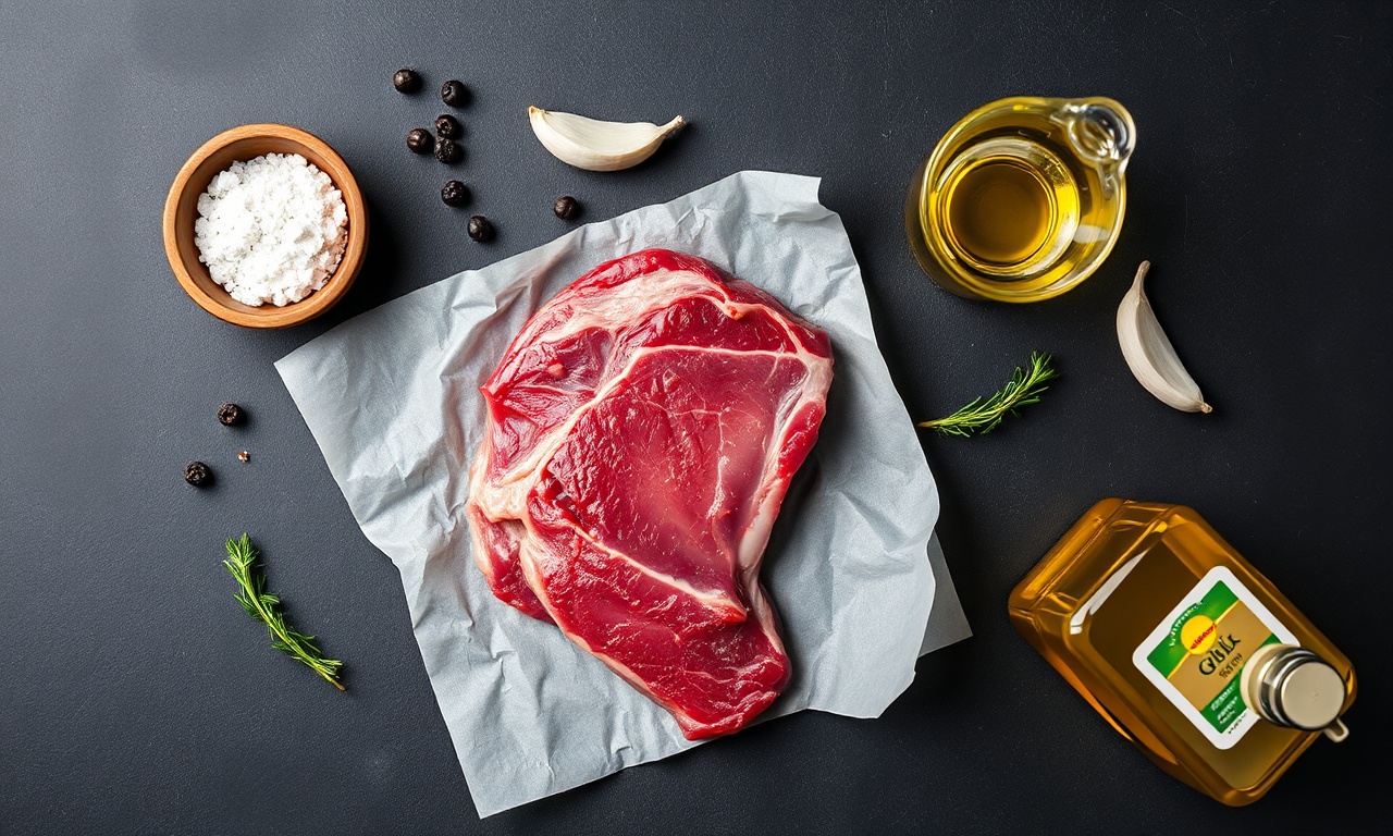 Como Temperar Carne Para Churrasco: Dicas Para Ficar Macia 4 Vista de cima dos ingredientes essenciais para o tempero.