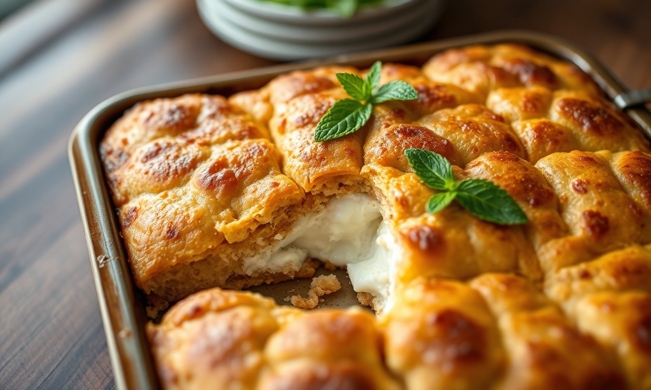 Kibe De Forno Com Catupiry: Receita Prática E Cremosa 3 Um kibe de forno dourado e crocante, com uma fatia generosa mostrando o recheio de catupiry derretido e cremoso no centro, servido em um prato de cerâmica rústica.