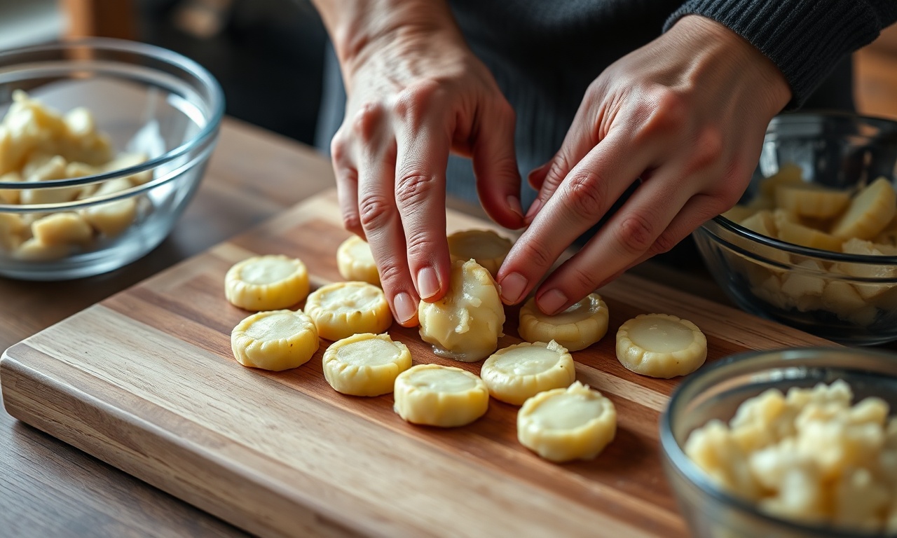 Bolinho De Bacalhau Na Airfryer: Fácil E Crocante Sem Óleo 5 Mãos moldando a massa em bolinhos uniformes.