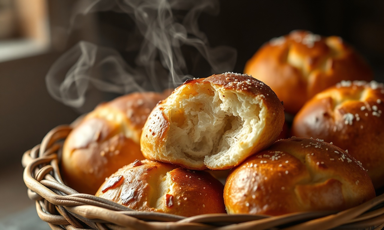 Pão francês dourado, com casca craquelada e miolo fumegante