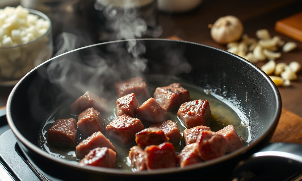 Carne Ao Molho Branco: Fácil E Cremosa Em Apenas 30 Minutos 5 O momento em que a carne é selada na manteiga para dourar.