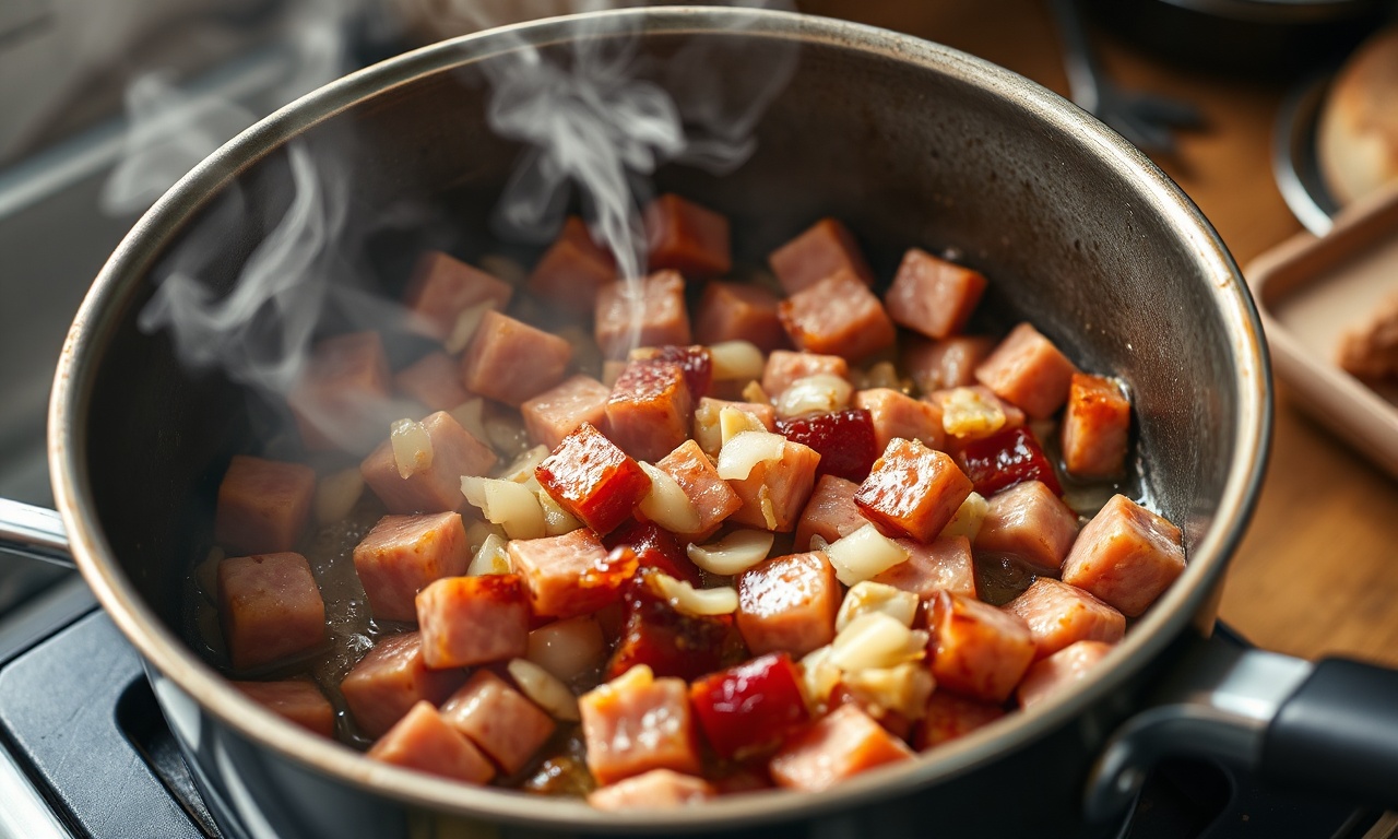 Refogando as carnes na panela para liberar a gordura e o sabor.