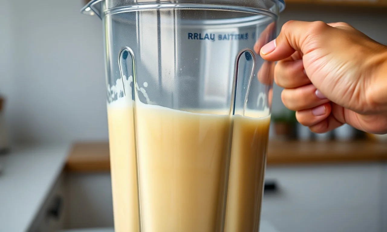 O momento em que a massa lisa e homogênea é batida no liquidificador.