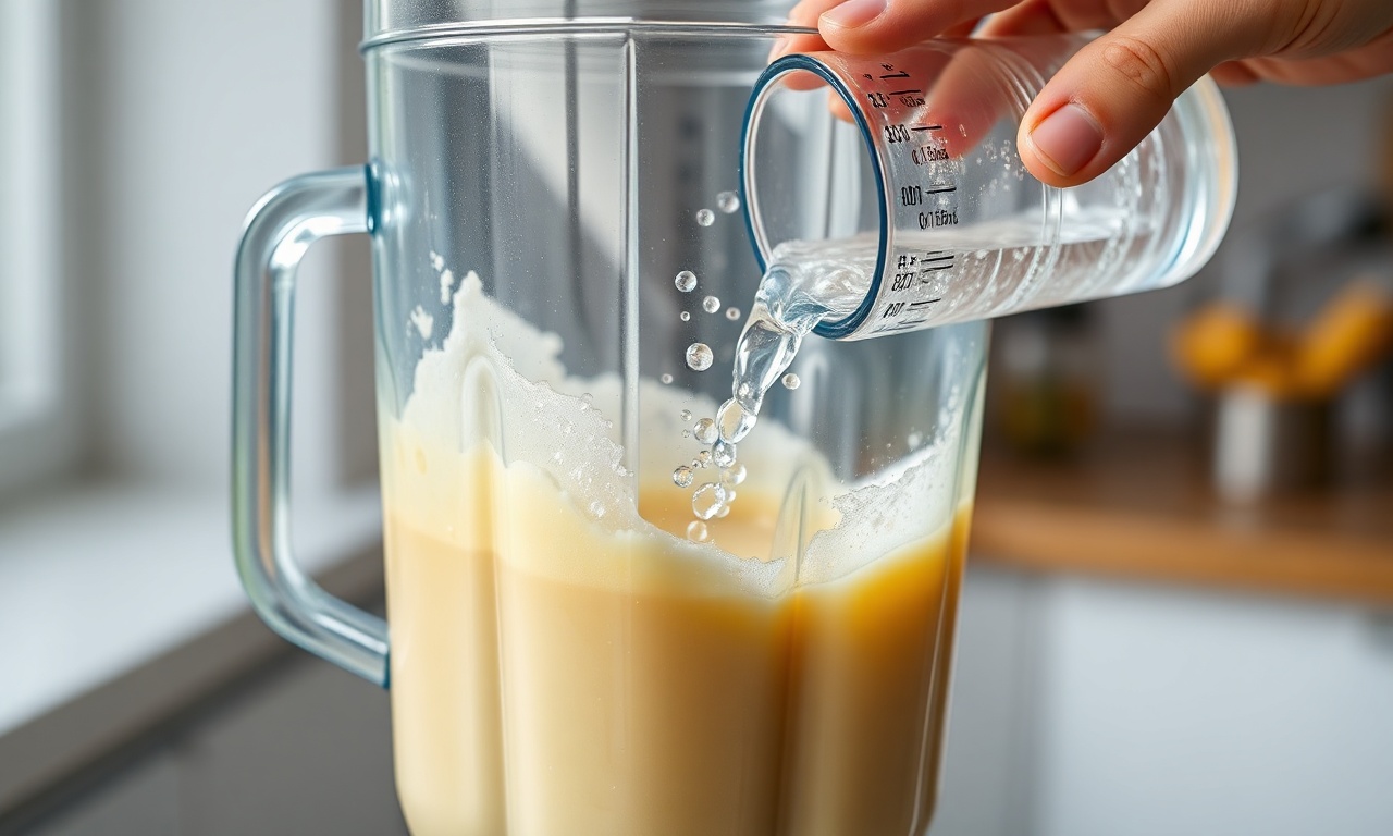 O momento de bater a massa no liquidificador.