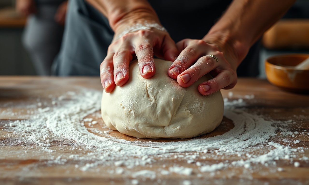 Massa De Pizza Sem Leite: Fofa E Crocante Em 30 Minutos 5 O momento de amassar a massa até ficar lisa e elástica.