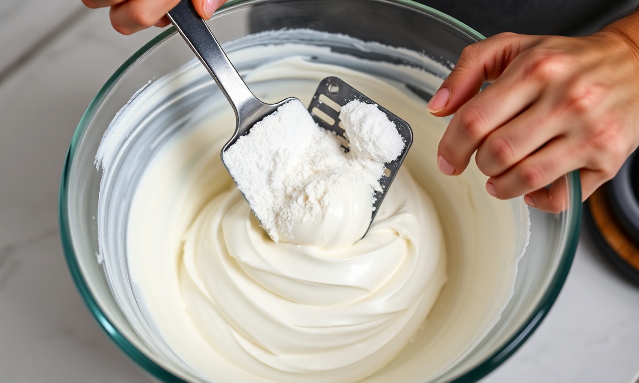 Pavlova Sem Açúcar: Crocante, Fofinha E Com Apenas 5 Ingredientes 5 O momento de dobrar delicadamente os ingredientes secos na espuma de claras.