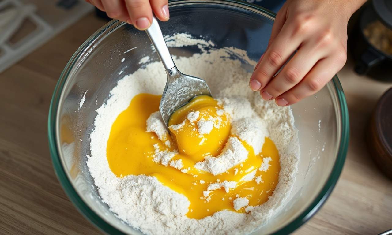 Bolo De Maracujá Sem Glúten: Fácil, Úmido E Sem Lactose 5 Misturando os ingredientes líquidos com os secos.