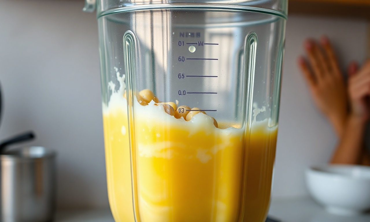 Batendo a massa no liquidificador