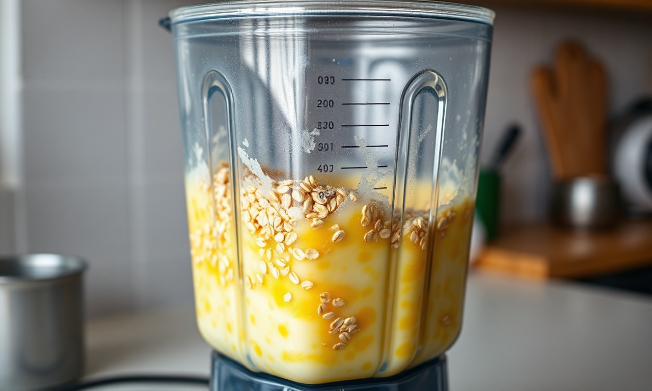 Bolo De Milho Fit Fofinho Com Aveia: Fácil E Sem Trigo 5 Batendo os ingredientes no liquidificador para a massa do bolo.