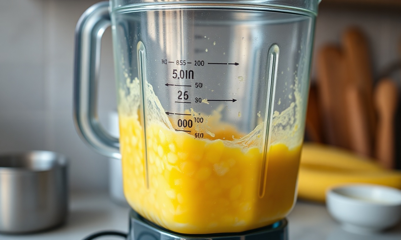 Batendo os ingredientes no liquidificador.