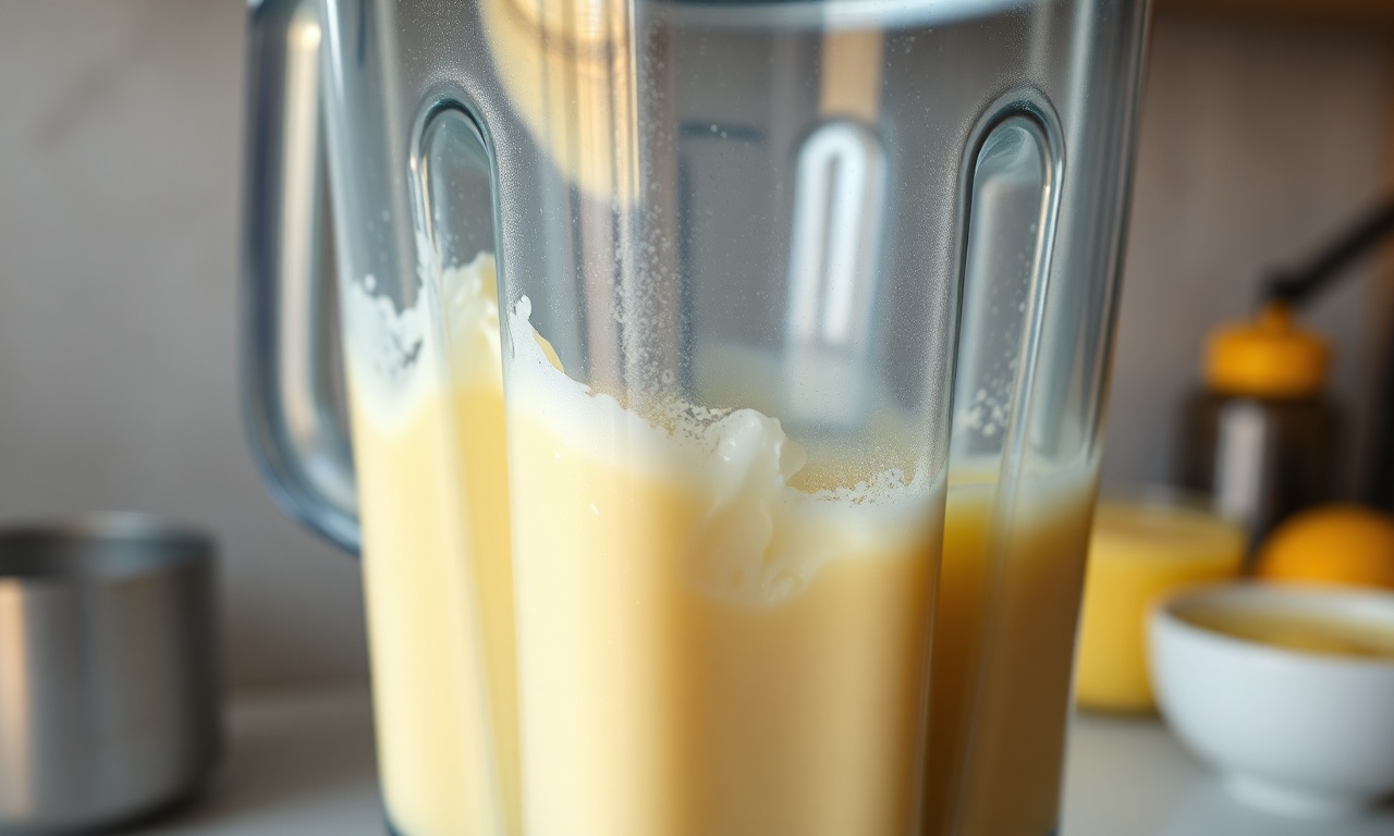 O momento em que o creme homogêneo é batido no liquidificador.