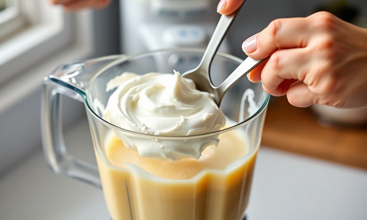 O momento de incorporar o creme de leite fresco batido (picos firmes) à mistura do liquidificador, usando uma espátula com movimentos envolventes.