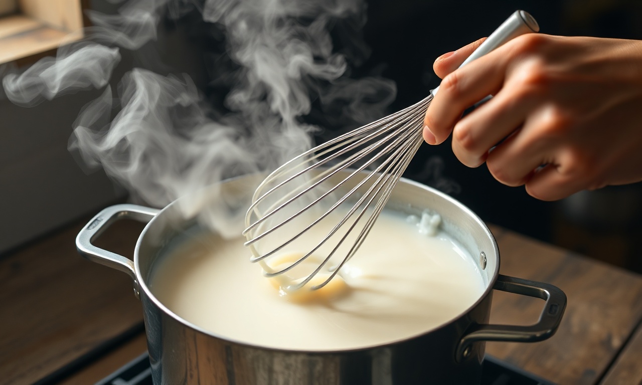 Manjar Cremoso Com Calda De Ameixa: Fácil E Sem Grumos 5 Dissolvendo a gelatina no leite quente.