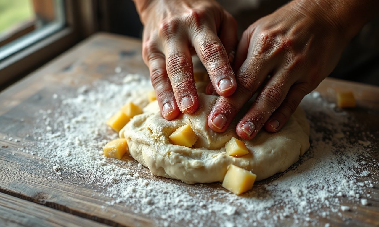 Pão De Mandioca Da Roça: Fofinho E Com Casquinha Dourada 5 Momento de sovar a massa à mão, incorporando a mandioca.