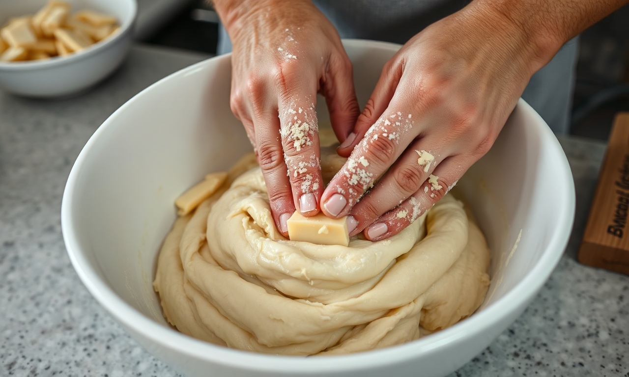 Mãos sovando a massa de polvilho e queijo até ficar lisa e homogênea.