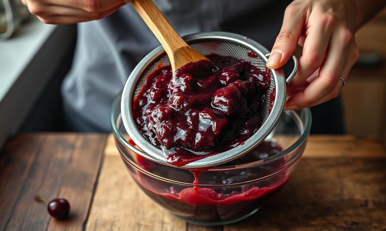 Sorvete De Cereja Caseiro Cremoso Com 5 Ingredientes 5 Cozinhas passando o purê de cereja cozido por uma peneira fina para obter textura perfeita.