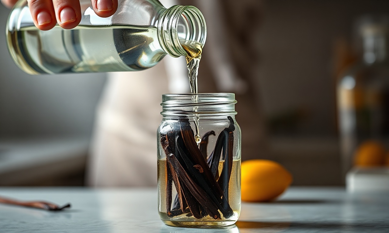 O momento de adicionar a vodka aos frascos com os ingredientes.