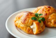 Risoles dourados e crocantes com massa fina e uniforme, prontos para servir.