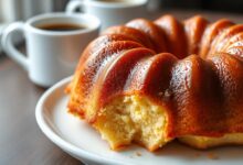 Rosca dourada, fofinha e com brilho natural, fatiada para mostrar a textura macia.