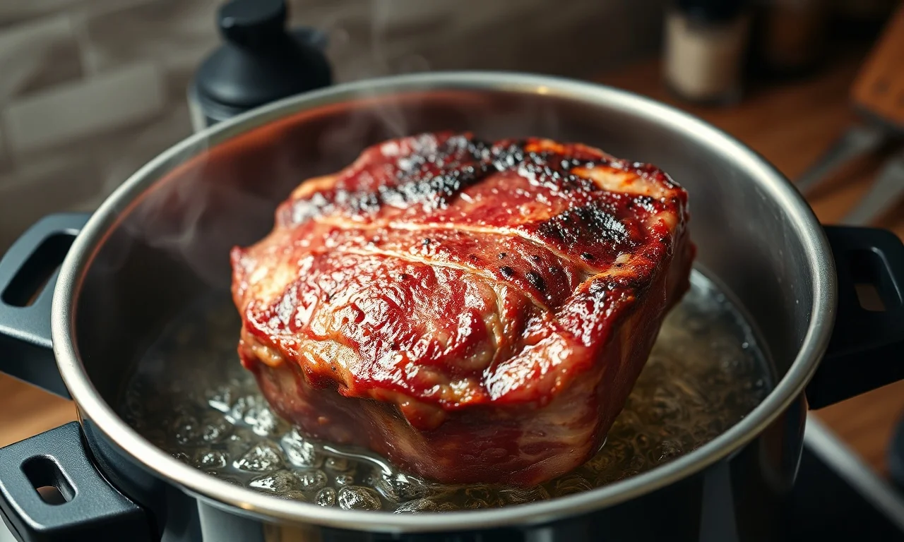 O momento crucial de selar a carne no óleo quente para criar uma crosta saborosa.