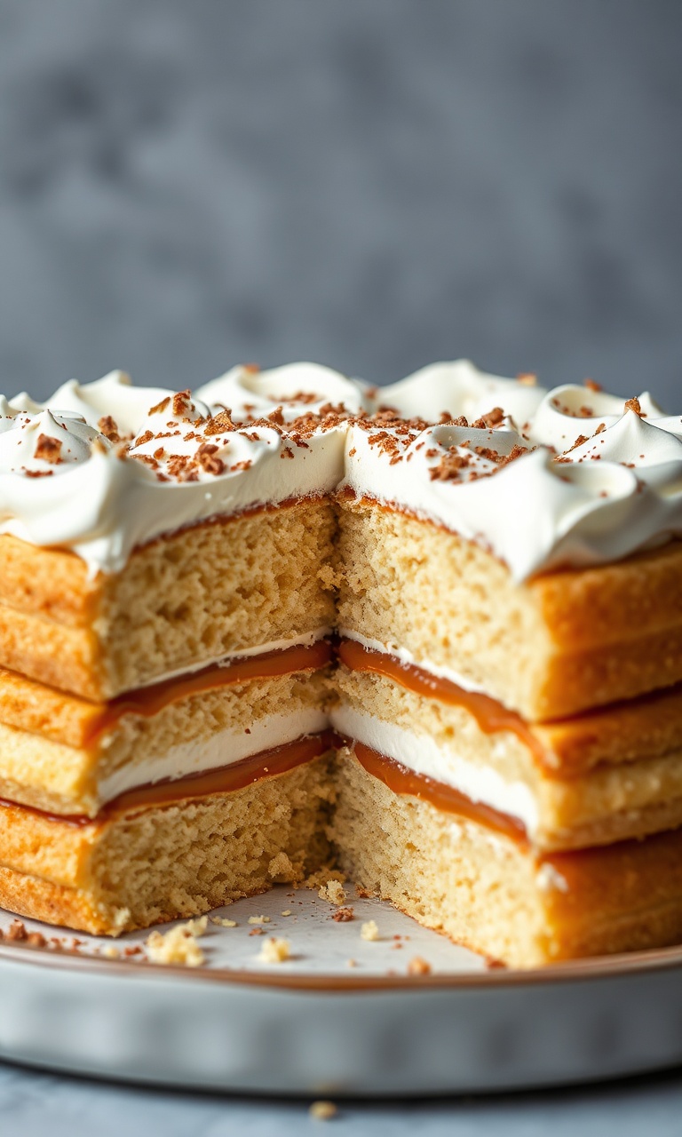 Fatia de torta de bolacha mostrando camadas de creme e biscoito.
