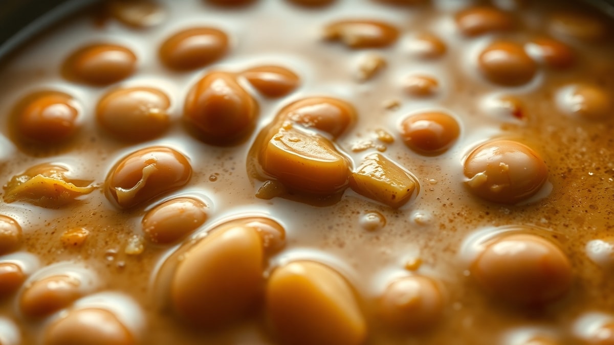 Feijão Carioca Cremoso: Receita Fácil E Muito Saudável 5 Close-up da textura do caldo e dos grãos cozidos.