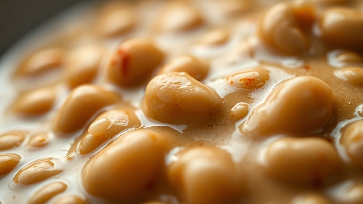 Feijão Do Dia A Dia: Receita Simples Para Um Caldo Cremoso 5 Close-up da textura cremosa do feijão finalizado