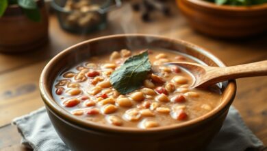 Feijão Caseiro Cremoso: Receita Fácil Com Caldo Grosso 7 Prato de feijão carioca com caldo grosso e temperos frescos