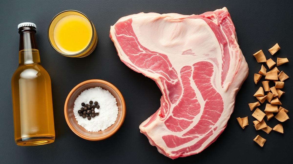 Vista de cima dos ingredientes organizados