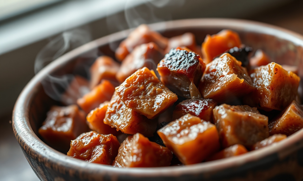 Cubos de carne-seca perfeitamente dessalgados e prontos para o consumo