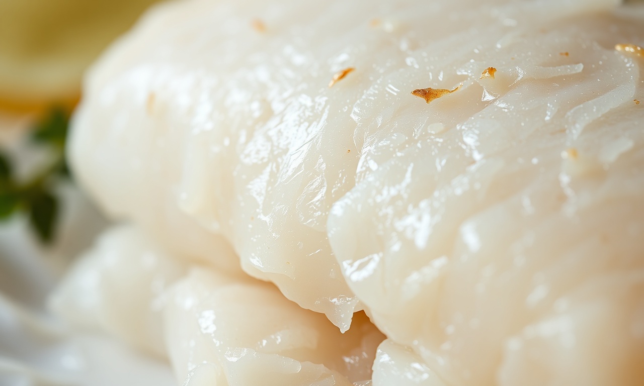 Macro da textura das fibras do bacalhau após o processo