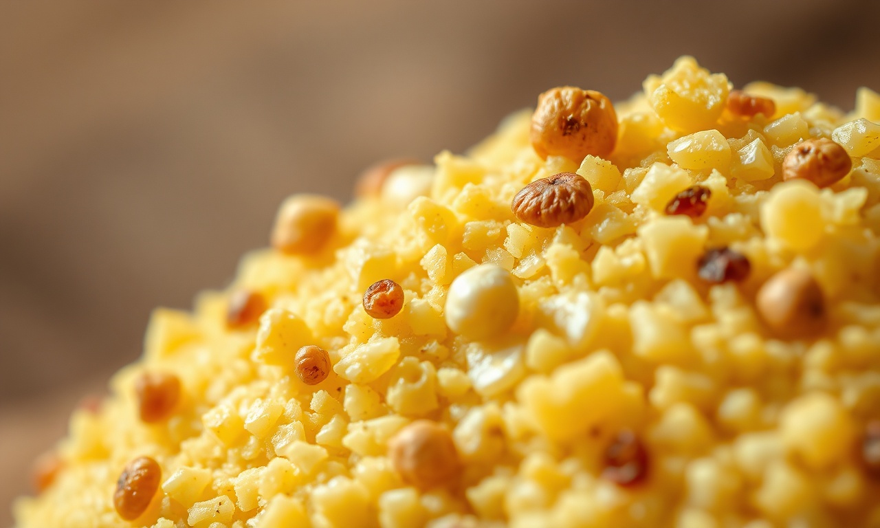 Queijo Ralado Vegano: Receita Fácil Pronta Em 5 Minutos 5 Close-up da textura granulada do queijo vegetal