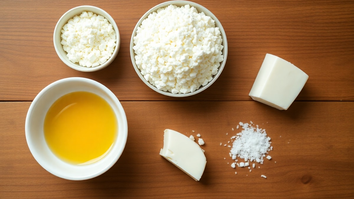 Pão De Queijo De Frigideira: Receita Fácil Em 10 Minutos 4 Vista de cima dos ingredientes organizados