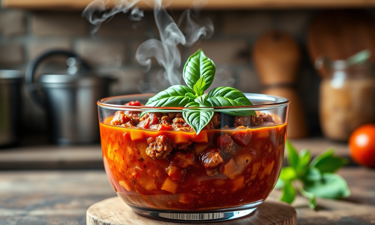 Molho à bolonhesa rico em carne e tomates frescos pronto para o freezer
