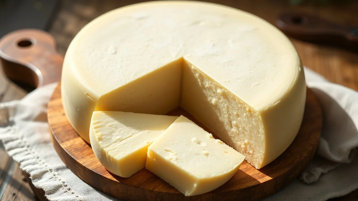 Como Fazer Queijo Minas Padrão: Receita Caseira E Cremosa 3 Peça inteira de queijo minas padrão com textura macia e cor levemente amarelada