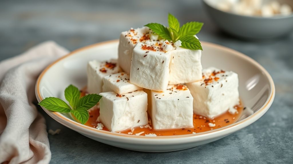 Travessa com maria-mole coberta de coco, docinhos fofos e bem apresentados, prontos para servir.